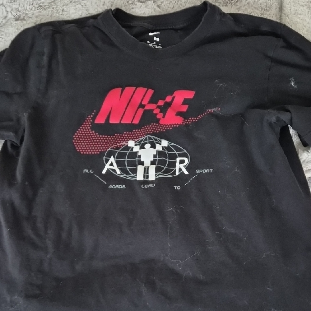Nike Black Tee with Red Graphic